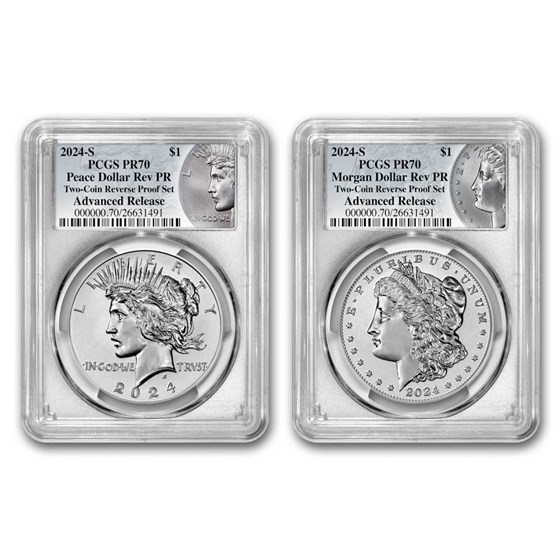 2024-S Morgan & Peace Rev Proof Set PR-70 PCGS (AR, Morgan/Peace)