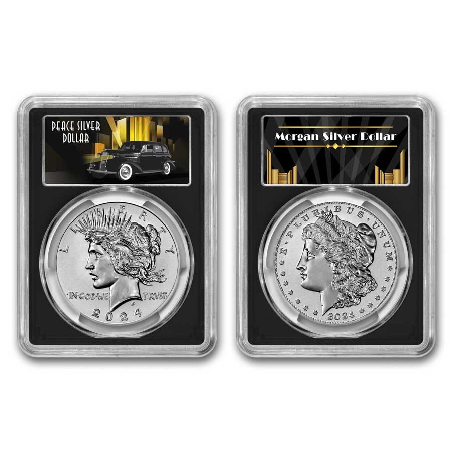 2024-S Morgan & Peace Reverse Proof Set PR-70 PCGS (AR, Black)