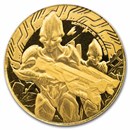 2024 Samoa 1/10 oz Gold Space Alien Battle BU