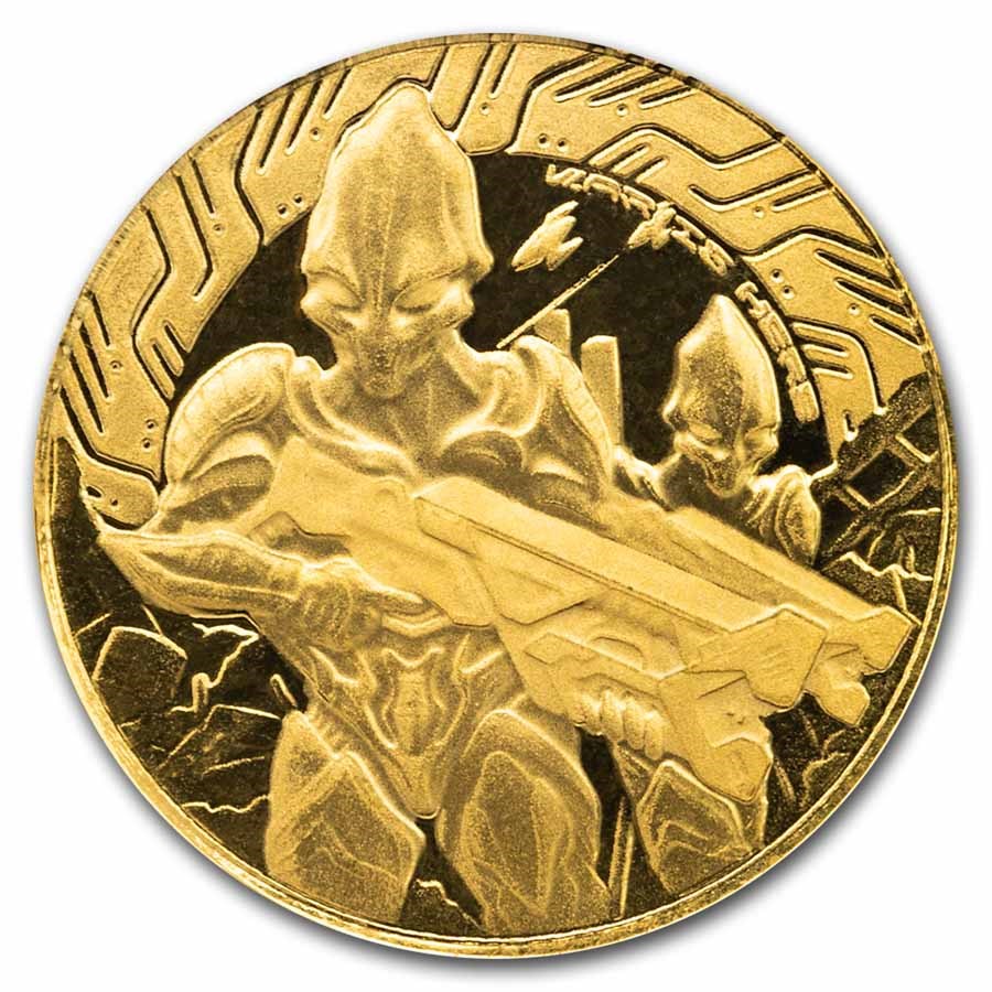 2024 Samoa 1/10 oz Gold Space Alien Battle BU