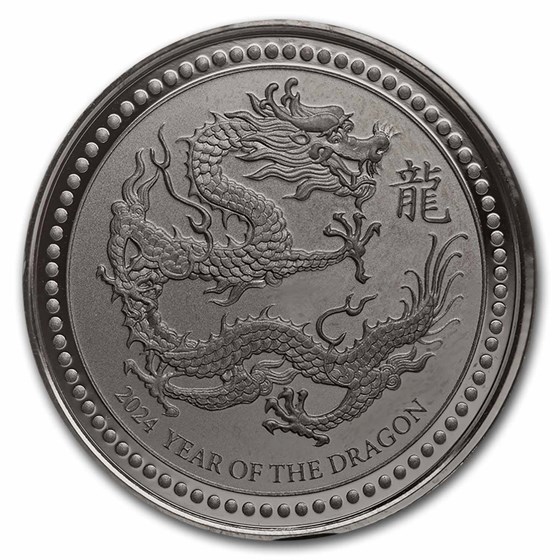 2024 Samoa 1/2 oz Silver 1 Tala Year of the Dragon (Rhodium) 2024 Samoa 1/2 oz Silver 1 Tala Year of the Dragon (Rhodium)