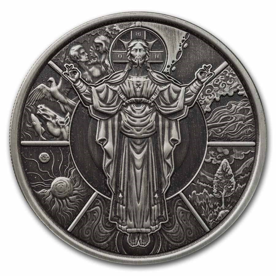2024 Samoa 1 oz Silver Jesus The Creator (Antiqued)