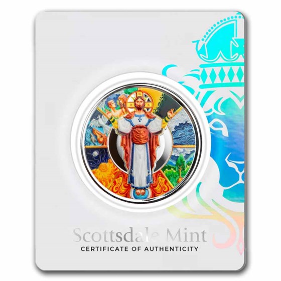 2024 Samoa 1 oz Silver Jesus The Creator (Colorized)