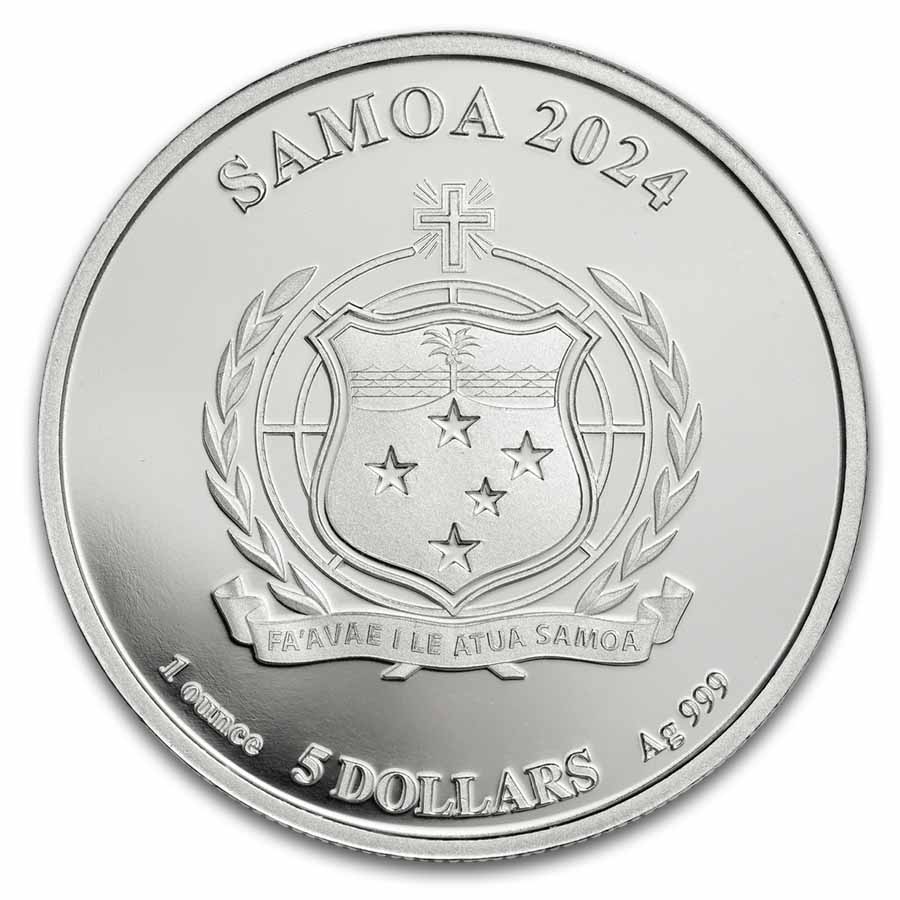 サモア　モノポリー銀貨　1オンス　TEP 2024 Samoa 1 oz Silver Monopoly Board Space: Go to Jail with TEP