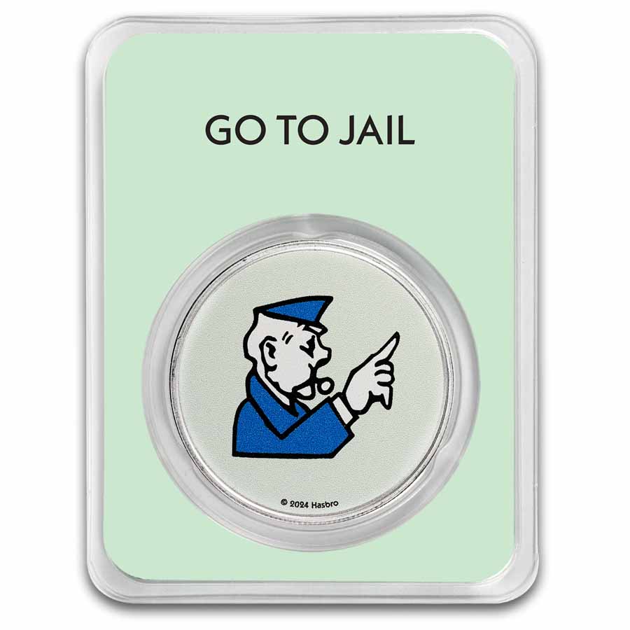 サモア　モノポリー銀貨　1オンス　TEP 2024 Samoa 1 oz Silver Monopoly Board Space: Go to Jail with