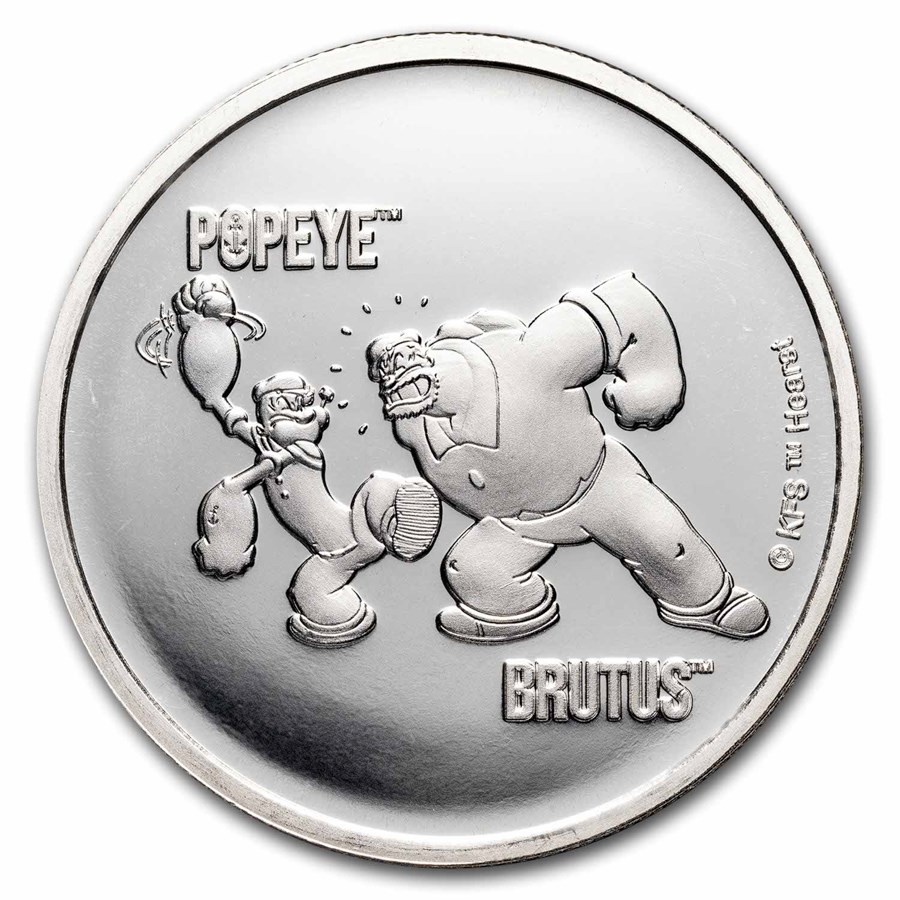 2024 Samoa 1 oz Silver Popeye and Brutus BU