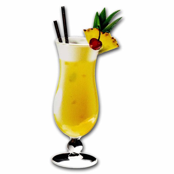 2024 Samoa 10 gram Silver Cocktail: Pina Colada Shaped Coin 2024 Samoa 10 gram Silver Cocktail: Pina Colada Shaped Coin