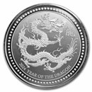 2024 Samoa 2 oz Silver 5 Tala Year of the Dragon BU