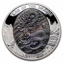 2024 Solomon Isl. 5 oz Silver Mother of Pearl Year of the Dragon