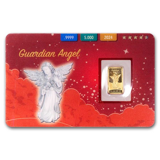 2024 Solomon Islands 1/2 Gram Gold Guardian Angel 2.0 Coin Bar 2024 Solomon Islands 1/2 Gram Gold Guardian Angel 2.0 Coin Bar