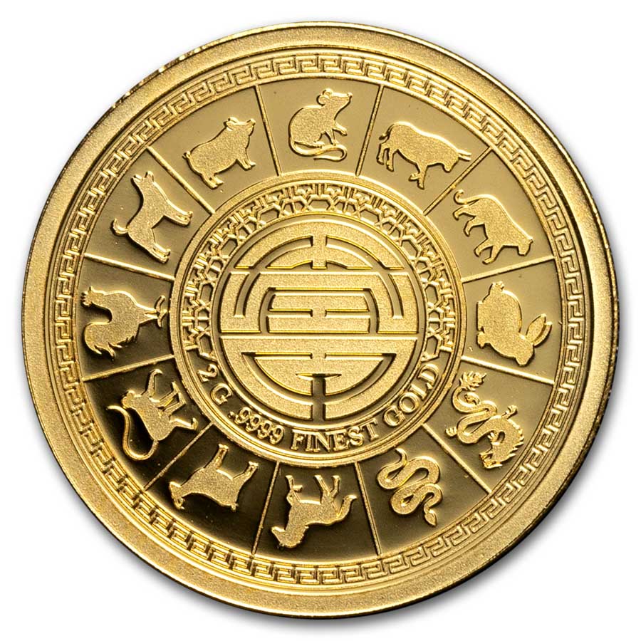 2024 Solomon Islands 2 Gram Gold Chinese Lunar Coin