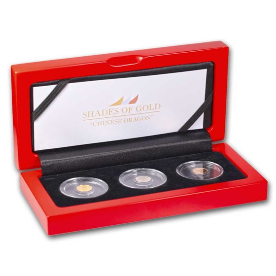 2024 Solomon Islands 3-Coin Shades of Gold Dragon Set 2024 Solomon Islands 3-Coin Shades of Gold Dragon Set