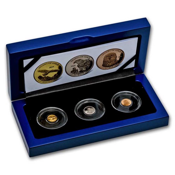 2024 Solomon Islands 3-Coin Shades of Gold Eagle Set 2024 Solomon Islands 3-Coin Shades of Gold Eagle Set