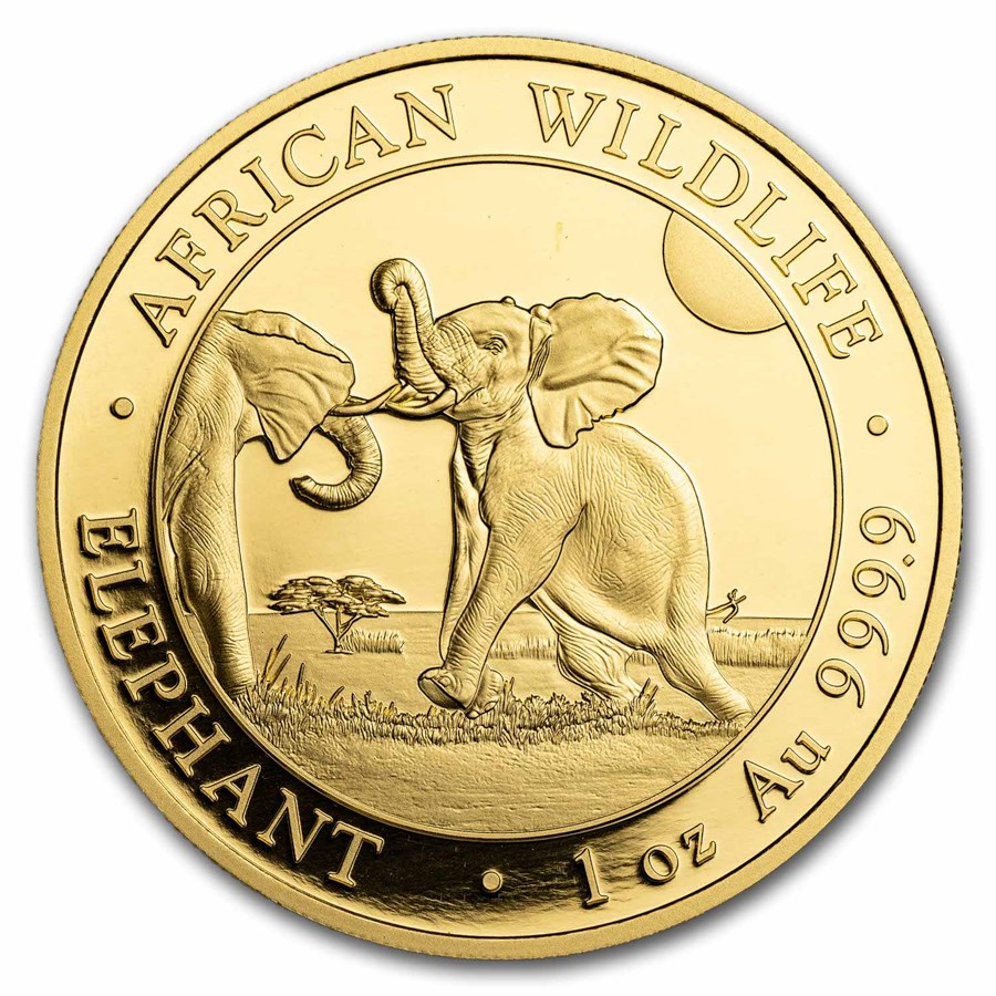 2024 Somalia 1 oz Gold Elephant Coin BU