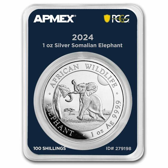 2024 Somalia 1 oz Silver Elephant (MD® Premier + PCGS FS)
