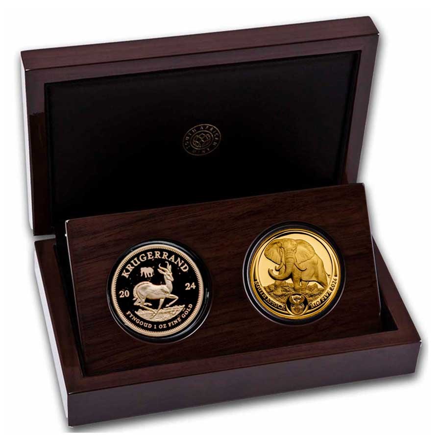 2024 South Africa 2-Coin Gold Krugerrand & Elephant Proof Set
