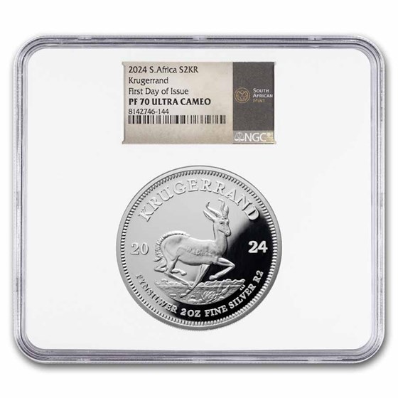 2024 South Africa 2 oz Silver Krugerrand PF-70 NGC