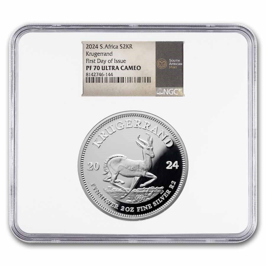 2024 South Africa 2 oz Silver Krugerrand PF-70 NGC
