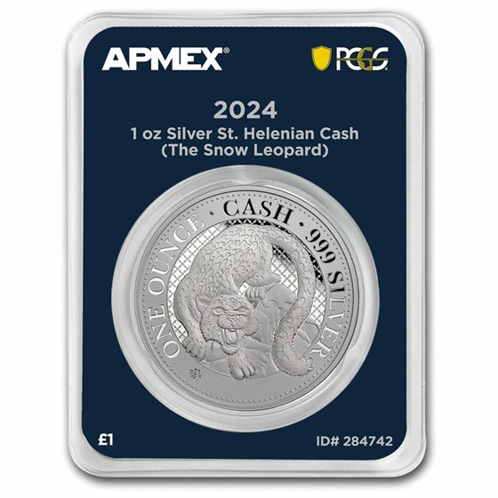 2024 St. Helena 1 oz Ag £1 Cash: Leopard (MD® Premier + PCGS FS) 2024 St. Helena 1 oz Ag £1 Cash: Leopard (MD® Premier + PCGS FS)