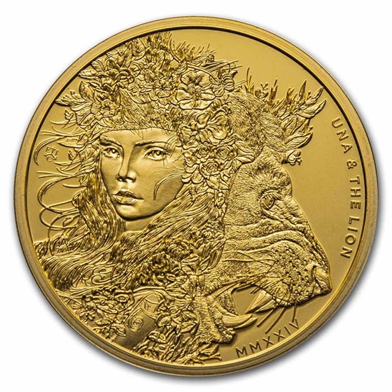 2024 St. Helena 1 oz Gold Una & the Lion Proof (w/ Box) 2024 St. Helena 1 oz Gold Una & the Lion Proof (w/ Box)