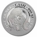 2024 St. Helena 1 oz Silver £1 Cash Series: Snow Leopard