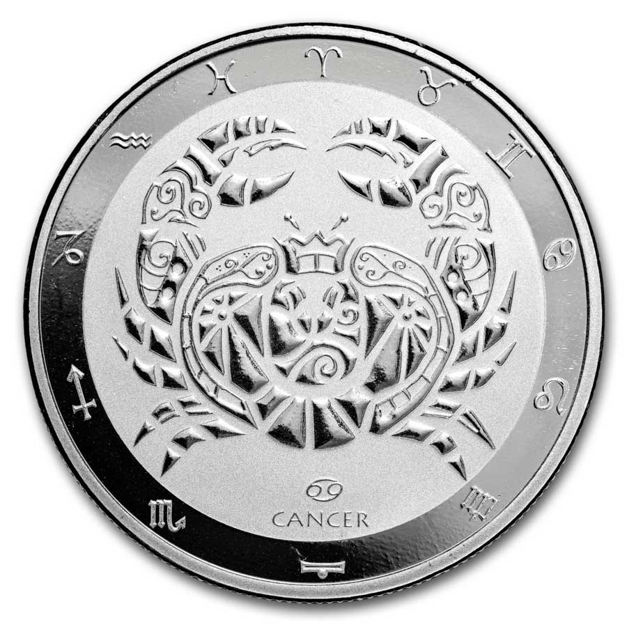2024 Tokelau 1 oz Silver $5 Zodiac Series: Cancer BU