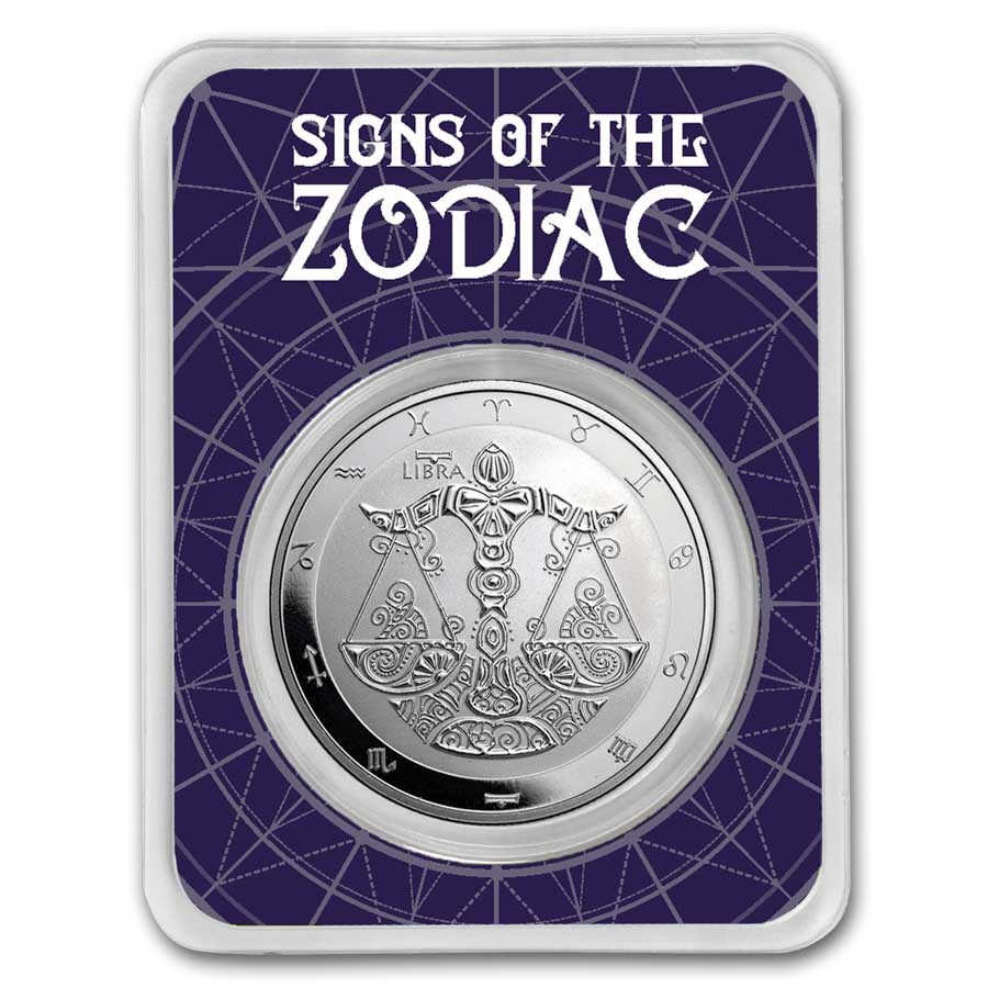 2024 Tokelau 1 oz Silver $5 Zodiac Series: Libra BU (TEP)