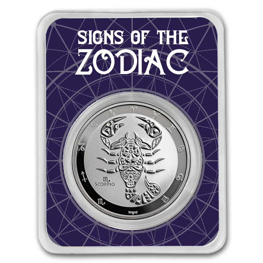 2024 Tokelau 1 oz Silver $5 Zodiac Series: Scorpio BU (TEP)