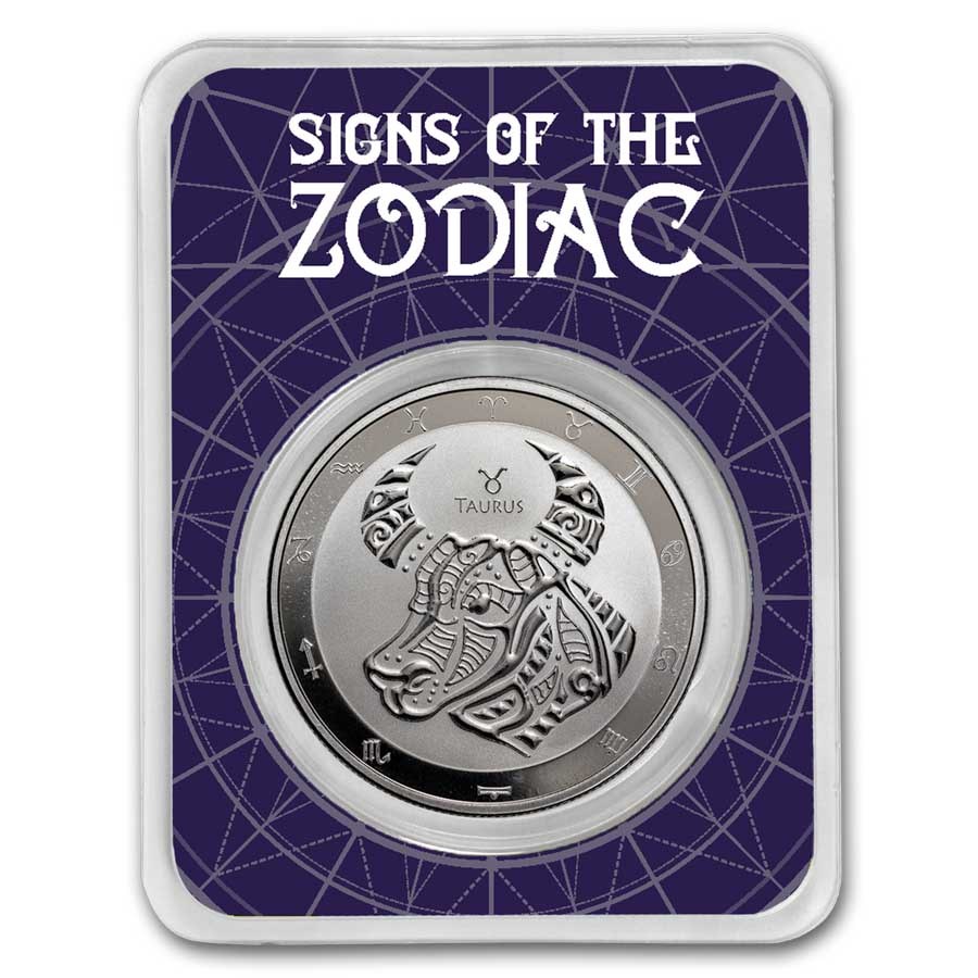 2024 Tokelau 1 oz Silver $5 Zodiac Series: Taurus BU (TEP)