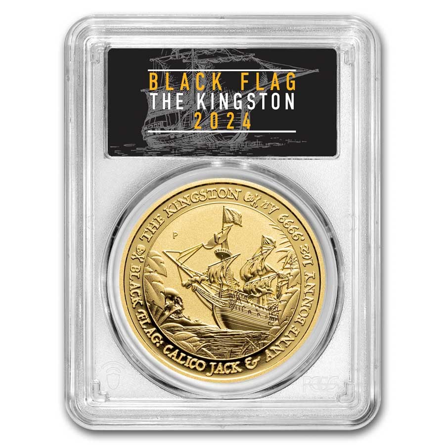2024 TUV 1 oz Gold Black Flag The Kingston MS-70 PCGS (FDI & COA)