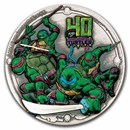 2024 TUV 2 oz Silver Colorized TMNT Colorized & Antiqued HR (Box)
