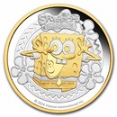 2024 TUV 2 oz Silver SpongeBob SquarePants Gilded Proof (Box)