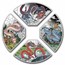 2024 TUV 4 oz Silver Year of the Dragon Quadrant Colorized PF Set