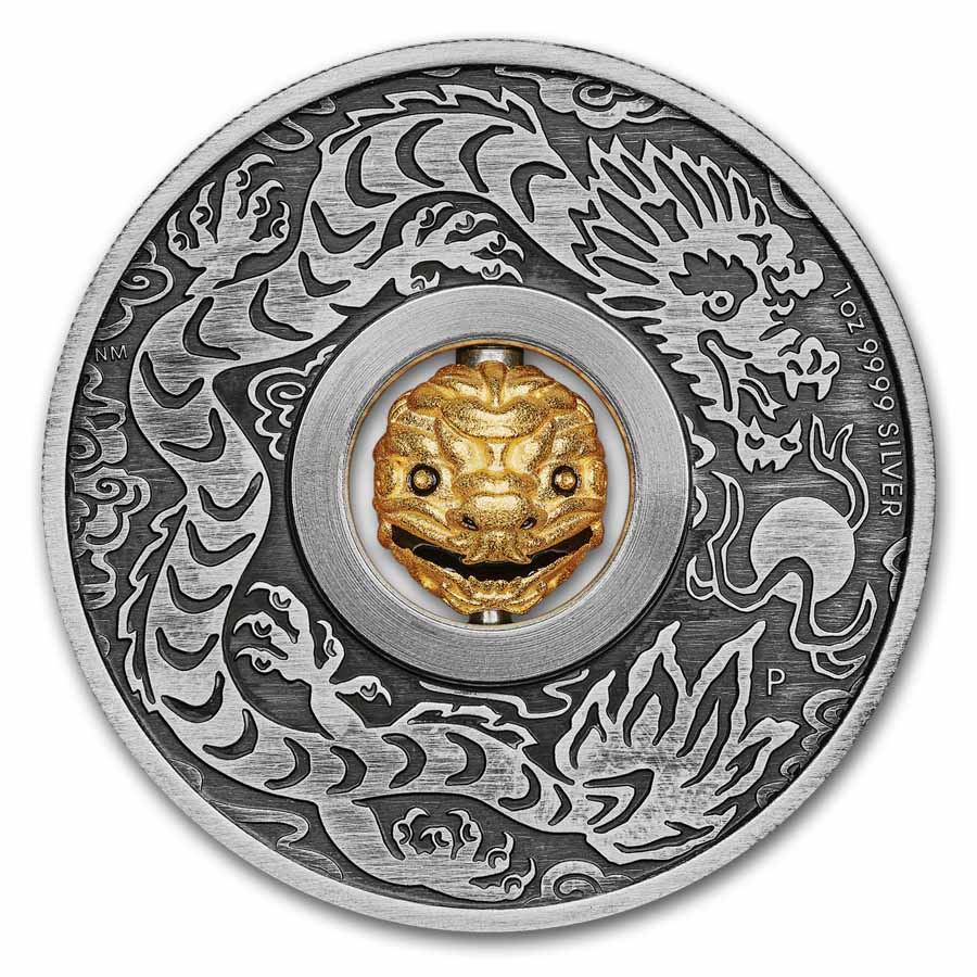 ラスベガス 限定トークン 純銀 .999 YEAR OF THE DRAGON Buy 2024 1 oz Silver Year of the Dragon Charm Antiq | APMEX