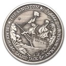 2024 Tuvalu 1 oz Silver Black Flag The Kingston Antiqued