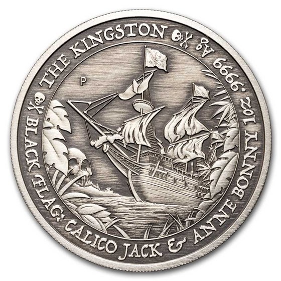 2024 Tuvalu 1 oz Silver Black Flag The Kingston Antiqued 2024 Tuvalu 1 oz Silver Black Flag The Kingston Antiqued