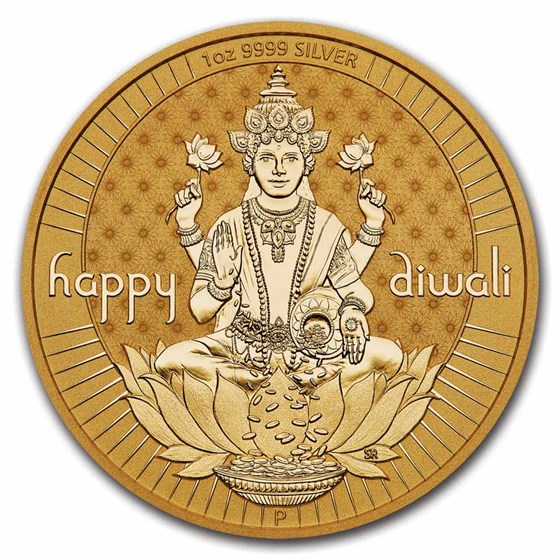 2024 Tuvalu 1 oz Silver Gilded Diwali Medallion Proof 2024 Tuvalu 1 oz Silver Gilded Diwali Medallion Proof