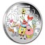 2024 Tuvalu 1 oz Silver SpongeBob & Friends Colorized PF