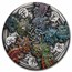 2024 Tuvalu 5 oz Silver Colorized Dragon and 5 Elements Antiqued