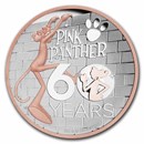 2024 Tuvalu 5 oz Silver Pink Panther 60th Anniversary Gilded Box