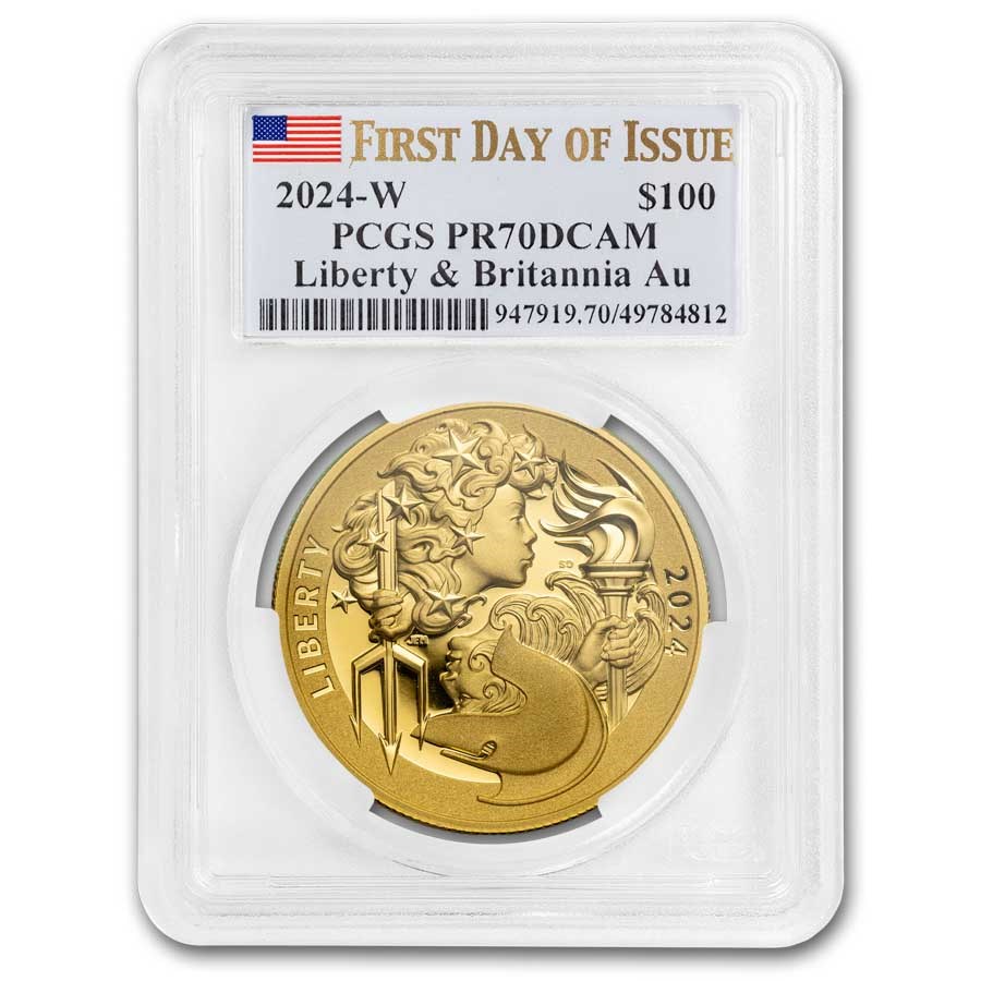 2024 US Mint 1 oz Gold Liberty & Britannia PR-70 PCGS (FDI)