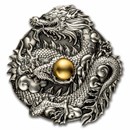 2024 Vanuatu 3 oz Silver Antique Year of the Dragon Shaped Coin