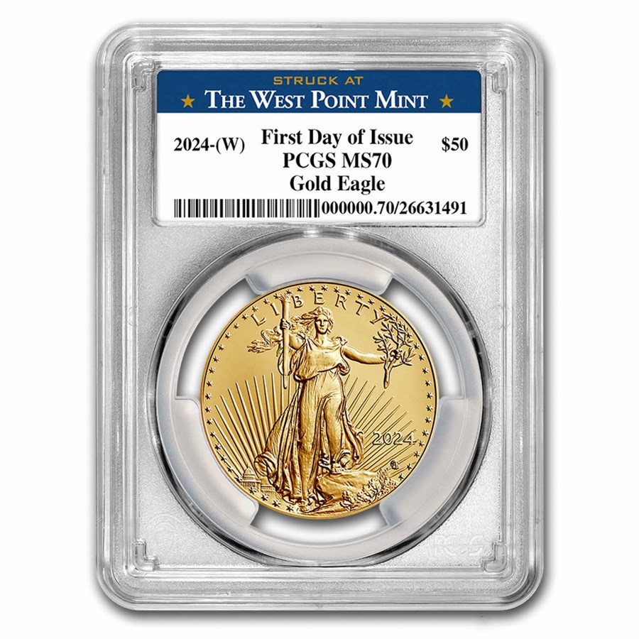 2024-(W) 1 oz American Gold Eagle MS-70 PCGS (FDI, West Point)