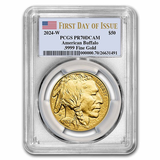 2024-W 1 oz Proof Gold Buffalo PR-70 PCGS (First Day of Issue) 2024-W 1 oz Proof Gold Buffalo PR-70 PCGS (First Day of Issue)