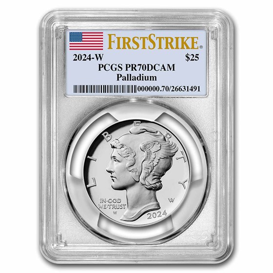 2024-W 1 oz Proof Palladium Eagle PR-70 PCGS (FirstStrike®) 2024-W 1 oz Proof Palladium Eagle PR-70 PCGS (FirstStrike®)