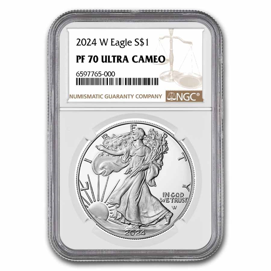 Buy 2024 W 1 oz Silver Eagle PF70 APMEX