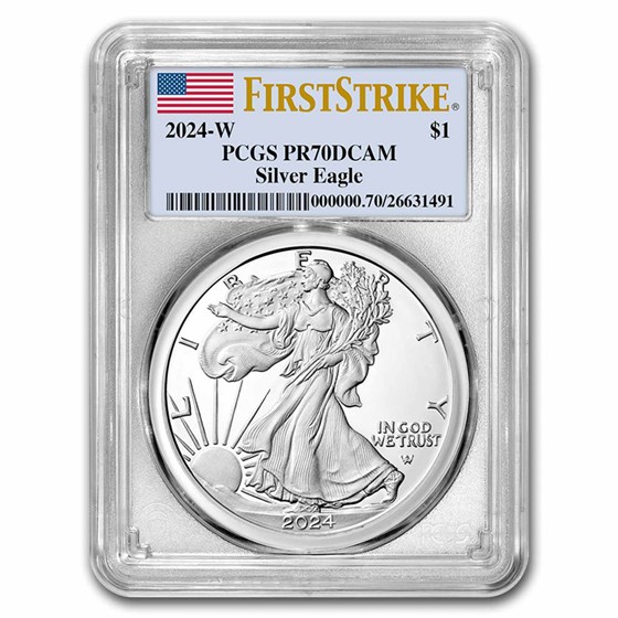 Buy 2024W 1 oz Silver Eagle PR70 PCGS APMEX
