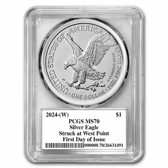 Buy 2025 W Silver Eagle MS70 PCGS Black Label APMEX
