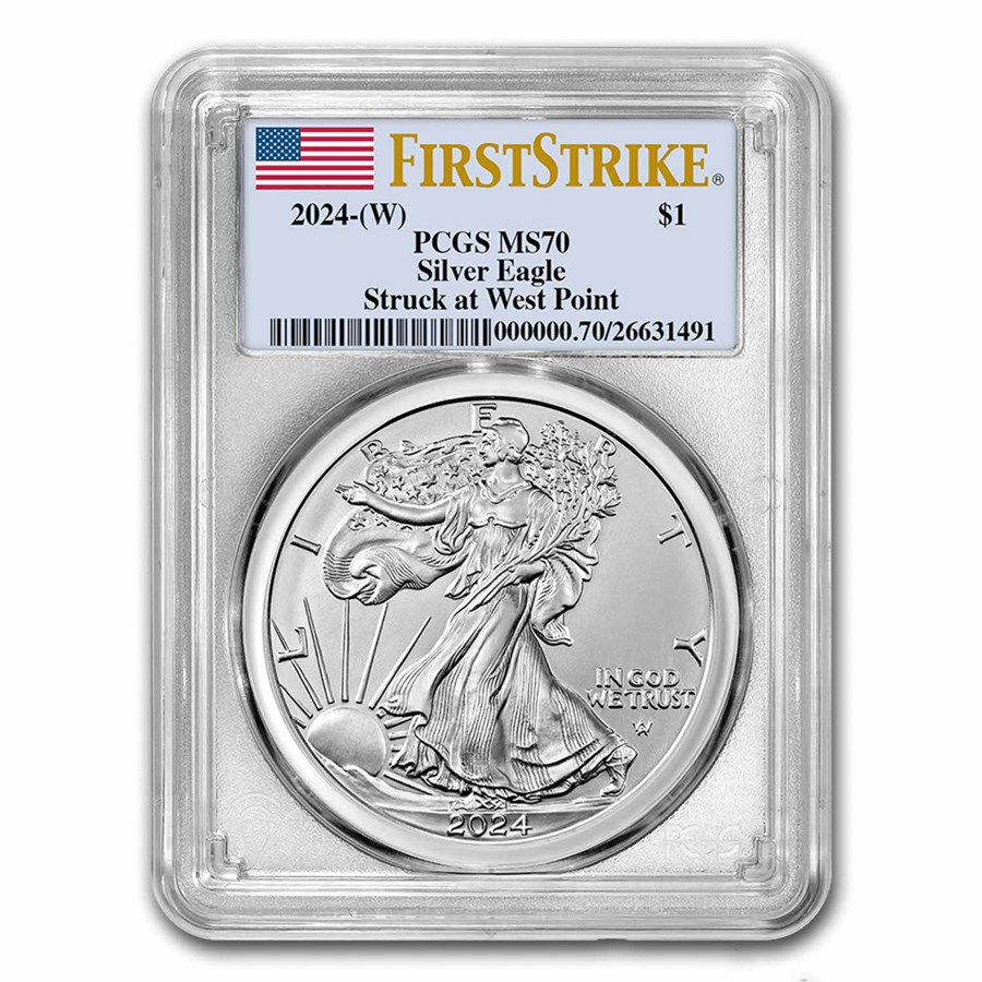 Buy 2024 W Silver Eagle MS-70 PCGS FirstStrike | APMEX Buy 2024 W Silver Eagle MS-70 PCGS FirstStrike | APMEX