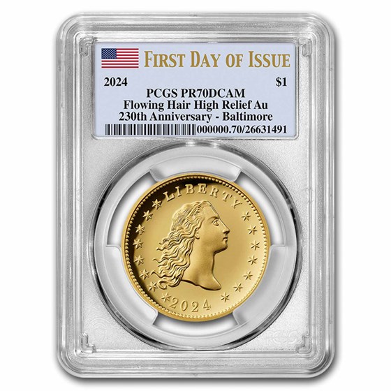 2024-W Flowing Hair Gold Coin PR-70 PCGS (FDI, Baltimore) 2024-W Flowing Hair Gold Coin PR-70 PCGS (FDI, Baltimore)